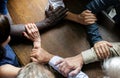 Closeup of collaboration hands teamwork Royalty Free Stock Photo