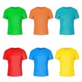 Closeup Color Blank T-Shirt Mockup with Empty Space for Yours De