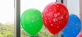 Closeup of colorful ballon for new year party useing for celebrate cover page concept