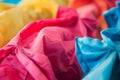 closeup of colorful balloon fabric as balloon inflates Royalty Free Stock Photo