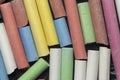 Closeup of colorful chalk pieces