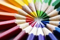 Closeup of colorful color pencil stationery Royalty Free Stock Photo