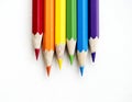 Closeup of colorful color pencil stationery Royalty Free Stock Photo