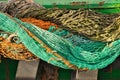 Closeup of colorful fishing net Royalty Free Stock Photo