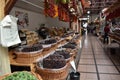 Closeup of fruits and vegetables on a local market in Funchal in Madeira, Portugal