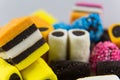 Closeup of colorful licorice sweets Royalty Free Stock Photo