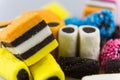 Closeup of colorful licorice sweets Royalty Free Stock Photo