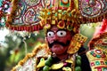 Closeup of a colorful north Karnataka folk drama character of Rawan in Kalaburagi Royalty Free Stock Photo