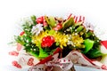 Closeup of colorful spring flowers bouquet on white background Royalty Free Stock Photo