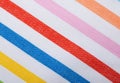 Closeup of colorful striped textile as background or texture Royalty Free Stock Photo