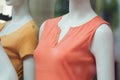 colorful teeshirt on mannequin in fashion store for women showroom