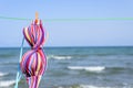 Bikini hanging on a clothes line Royalty Free Stock Photo