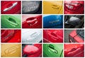 colorful various view of cars collage