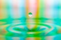 Colorful Water drop splash artful close-up Royalty Free Stock Photo