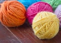 Closeup of colorful woolen yarn Royalty Free Stock Photo