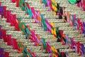 Closeup of a Colorful Woven Basket