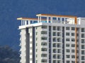 Perak, Malaysia- December 12, 2017 : Closeup of commercial building under construction at Meru, Perak. Selective focus and crop fr Royalty Free Stock Photo