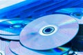 Closeup compact discs (CD/DVD) with the circuit board Royalty Free Stock Photo