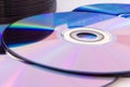 Closeup compact discs Royalty Free Stock Photo