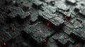 Closeup of complex layers of coding creating a 3D texture