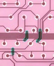 Closeup of computer circuit board Royalty Free Stock Photo