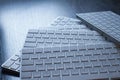 Closeup of computer keyboards on a black dark desk Royalty Free Stock Photo