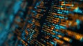 A closeup of a computer screen with code displayed representing a cyber attack on a terrorist network.