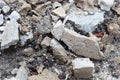 Concrete and rubble debris on construction site Royalty Free Stock Photo