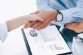 closeup.confident handshake between business people in the office Royalty Free Stock Photo