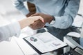 Closeup.confident handshake between business people in the office Royalty Free Stock Photo