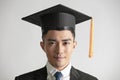 Closeup confident young  handsome graduation man face Royalty Free Stock Photo