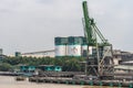 Closeup of Cong Thanh Group cement plant along Long Tau River, Phuoc Khanh, Vietnam