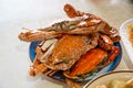 Closeup Cook Crabs on the Tray