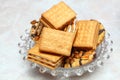 Closeup cookie biscuits on the table Royalty Free Stock Photo