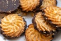 Closeup of cookies on a plate. Tasty biscuit. Sweet dessert. Delicious cookie food