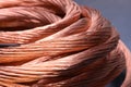 Closeup of copper wire, concept of industry development