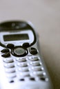 Closeup of cordless phone focus on talk button