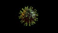 Closeup of Corona Virus CoVid19 mutating, Luma Matte attached