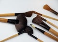 Closeup the cosmetic brush set put on background,for make up,professional brush set,the variation brushes