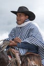 Closeup of a cowboy from the Andes of Ecuador