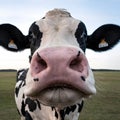 Closeup Cows nose in macro view farm setting Royalty Free Stock Photo