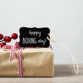 Gift and text happy boxing day