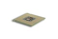 Closeup CPU Central Processing Unit or Microchip Computer isolated on white background with clipping path Royalty Free Stock Photo