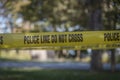 Closeup of crime scene tape Royalty Free Stock Photo