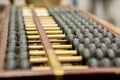 Closeup and crop ancient Chinese abacus Royalty Free Stock Photo