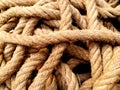 Closeup and crop Hemp rope background Royalty Free Stock Photo