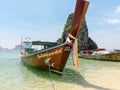 Longtail boat parked to wait for tourists at Ao Nang beach, Thailand