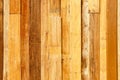 Closeup and crop yellow wood plank wall background and textured