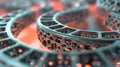 A closeup of a crosssection view of two different acoustic metamaterials reveals their inner layers. One contains a