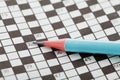 Closeup crossword puzzle and pencil Royalty Free Stock Photo